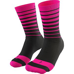 Dynafit Live To Ride Socks pink glo cyklistické ponožky