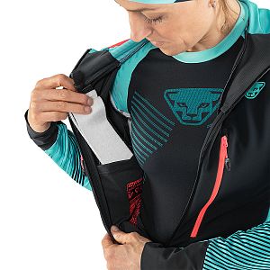 Dynafit Mezzalama Race 2 Jacket W marine blue detail kapsa na pásy