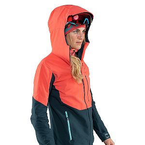 Dynafit Radical Infinium™ Hybrid Jacket Women hot coral dámská bunda s kapucí