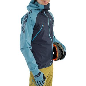 Dynafit Ride 3L M Jacket storm blue přední pohled na postavě detail