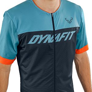 Dynafit Ride Light S/S FZ Tee M blueberry storm blue přední pohled na postavě detail