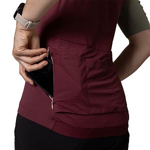 Dynafit Ride Light Short Sleeve 1/2  Zip Jersey Women burgundy kapsa na zip