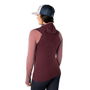 Dynafit Tigard Merino Hoody Women mokarosa zadní pohled na postavě