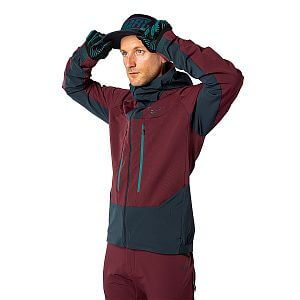 Dynafit TLT Dynastretch Jacket Men burgundy přední pohled na postavě detail