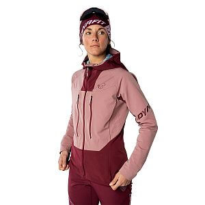 Dynafit TLT Dynastretch Jacket Women mokarosa přední pohled na postavě detail