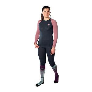 Dynafit Tour Light Merino Long Sleeve Shirt Women mokarosa přední pohled na postavě