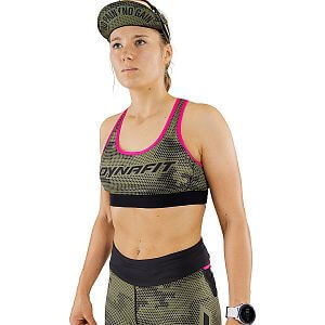 Dynafit Trail Graphic Bra W winter moss/exagon camo běžecká podprsenka