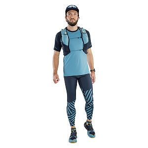 Dynafit Trail Graphic Tights M blueberry / razzle dazzle pánské běžecké kalhoty