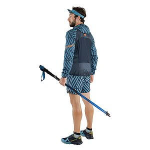 Dynafit Trail Graphic Wind Jacket Men storm blue/razzle dazzle běžecká bunda
