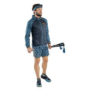 Dynafit Trail Graphic Wind Jacket Men storm blue/razzle dazzle pánská větrovka