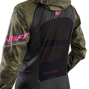 Dynafit Trail Graphic Wind Jacket Women winter moss/exagon camo dámské běžecká bunda prodyšná