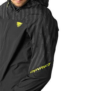 Dynafit Trail Reflective Wind JKT M black out pánská běžecká reflexní bunda s kapucí detail