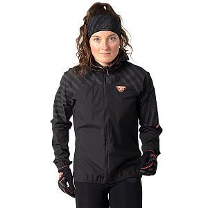 Dynafit Trail Reflective Wind JKT W black out dámská běžecká bunda s kapucí a reflexními prvky