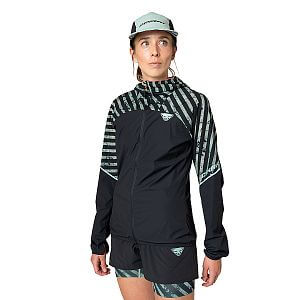 Dynafit Trail Wind Jacket W jadelite přední pohled na postavě detail