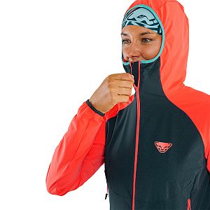 Dynafit Transalper Dynastretch Jacket W hot coral detail kapuce