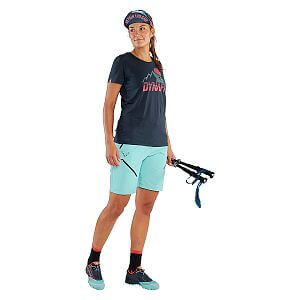 Dynafit Transalper Dynastretch shorts W marine blue přední pohled na postavě