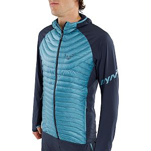 Dynafit Transalper Hybrid Insulation JKT M blueberry storm blue přední pohled na postavě detail