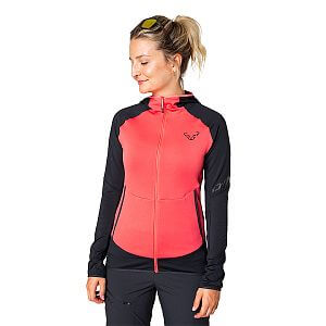 Dynafit Transalper Light Polartec® Hoody W black out/cabana přední pohled na postavě detail