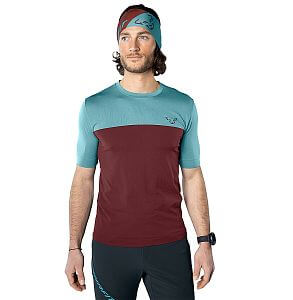 Dynafit Traverse S-Tech S/S Tee M burgundy pánské tričko na běh i turistiku