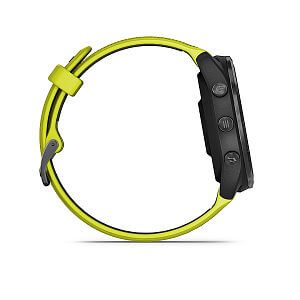 Forerunner® 965 titanová luneta Carbon Grey DLC, pouzdro Black, řemínek silicone Yellow/Black tlačítka