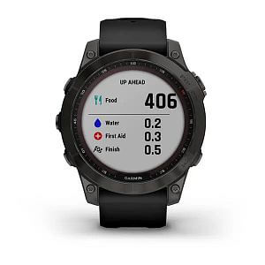 Garmin Fenix 7 PRO Sapphire Solar, Black DLC Titanium / Black Silicone Band chytré hodinky