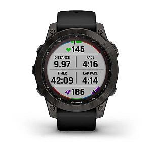 Garmin Fenix 7 PRO Sapphire Solar, Black DLC Titanium / Black Silicone Band datové obrazovky