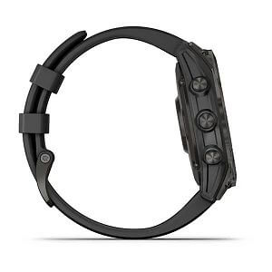 Garmin Fenix 7 PRO Sapphire Solar, Black DLC Titanium / Black Silicone Band elegantní design