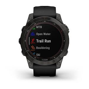 Garmin Fenix 7 PRO Sapphire Solar, Black DLC Titanium / Black Silicone Band multisport aktivity