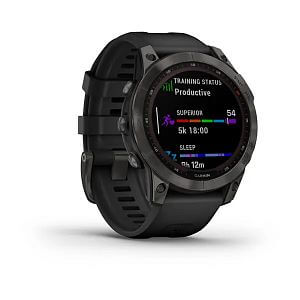 Garmin Fenix 7 PRO Sapphire Solar, Black DLC Titanium / Black Silicone Band outdoorové hodinky