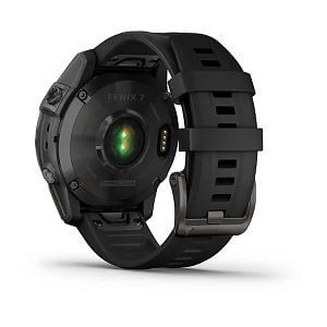 Garmin Fenix 7 PRO Sapphire Solar, Black DLC Titanium / Black Silicone Band senszor tepu