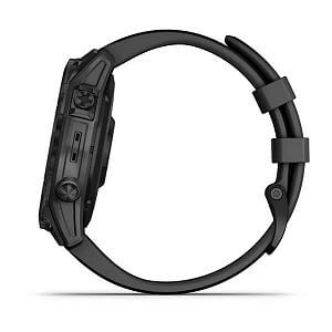 Garmin Fenix 7 PRO Sapphire Solar, Black DLC Titanium / Black Silicone Band silikonový pásek