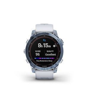 Garmin Fenix 7 Sapphire Solar, Blue DLC Titanium / White Band