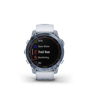 Garmin Fenix 7 Sapphire Solar, Blue DLC Titanium / White Band