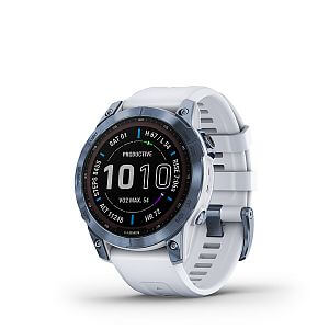 Garmin Fenix 7 Sapphire Solar, Blue DLC Titanium / White Band