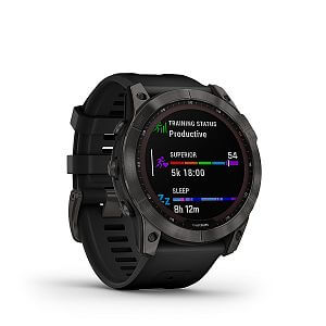 Garmin Fenix 7X PRO Sapphire Solar - grey DLC titanium / black band activity