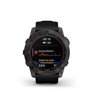 Garmin Fenix 7X PRO Sapphire Solar - grey DLC titanium / black band heart rate