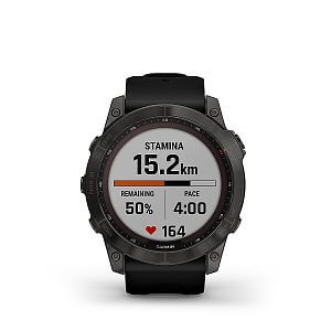 Garmin Fenix 7X PRO Sapphire Solar - grey DLC titanium / black band stamina