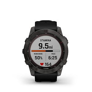 Garmin Fenix 7X PRO Sapphire Solar - grey DLC titanium / black band stamina