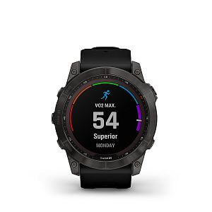 Garmin Fenix 7X PRO Sapphire Solar - grey DLC titanium / black band vo2 max