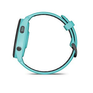 Garmin Forerunner® 265 - luneta Black, pouzdro Aqua, řemínek silicone Aqua/Black boční pohled