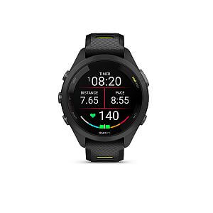 Garmin Forerunner® 265S, luneta Black, pouzdro Black, řemínek silicone Black/Yellow multisport aktivity a datová pole