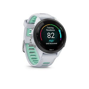 Garmin Forerunner® 265S, luneta Black, pouzdro Whitestone, řemínek silicone White/Neo výkonnost