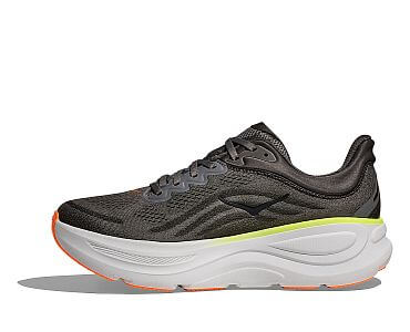 Hoka Bondi 9 M asphalt grey / gravel pánské objemové silniční běžecké boty boční pohled