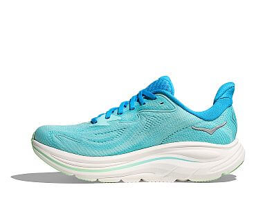 Hoka Clifton 10 Wide W skyward blue / cielo blue dámské běžecké silniční boty boční pohled