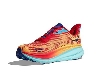 Hoka One One Clifton 9 Wide M cerise / cloudless pánské běžecké boty silniční široké