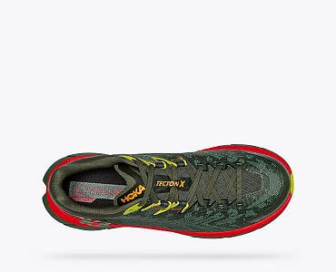 Hoka One One M Tecton X thyme / fiesta horní pohled