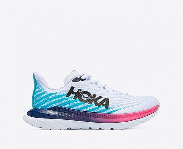 Hoka One One Mach 5 W white / scuba blue boční pohled