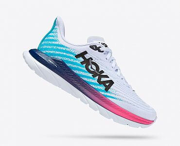 Hoka One One Mach 5 W white / scuba blue dámské silniční boty