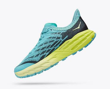 Hoka One One W Speedgoat 5 costal shade / green glow boční pohled