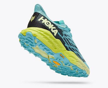 Hoka One One W Speedgoat 5 costal shade / green glow boční pohled